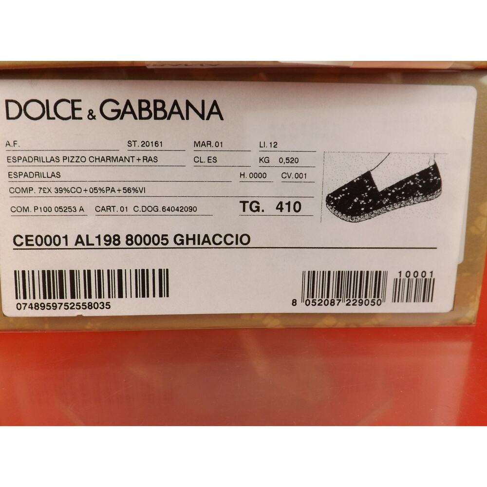 NIB DOLCE & GABBANA OFF WHITE ICE FLORAL PRINT LACE ESPADRILLE FLATS 40 $ 545 - Picture 12 of 12